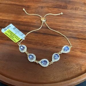 NWT Charter Club gold tone tanzanite bracelet